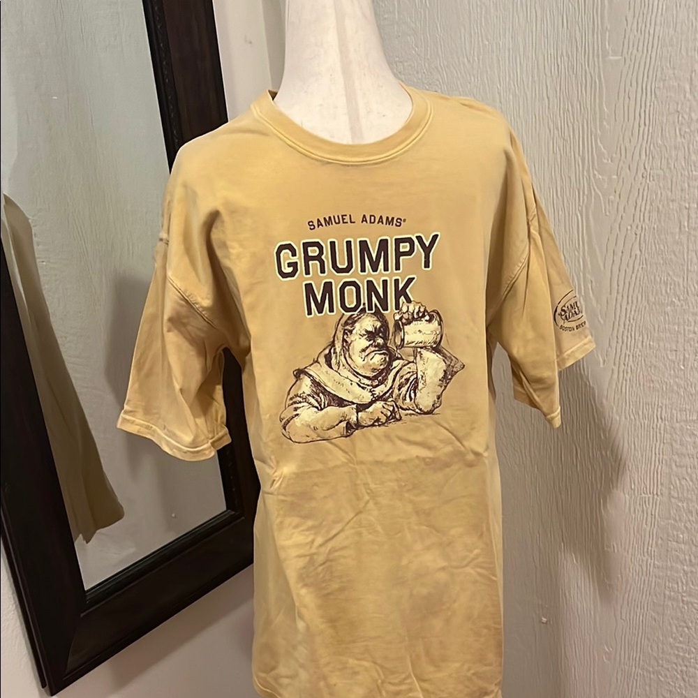 Samuel Adams Grumpy Monk Yellow Pigment Dye T-Shirt